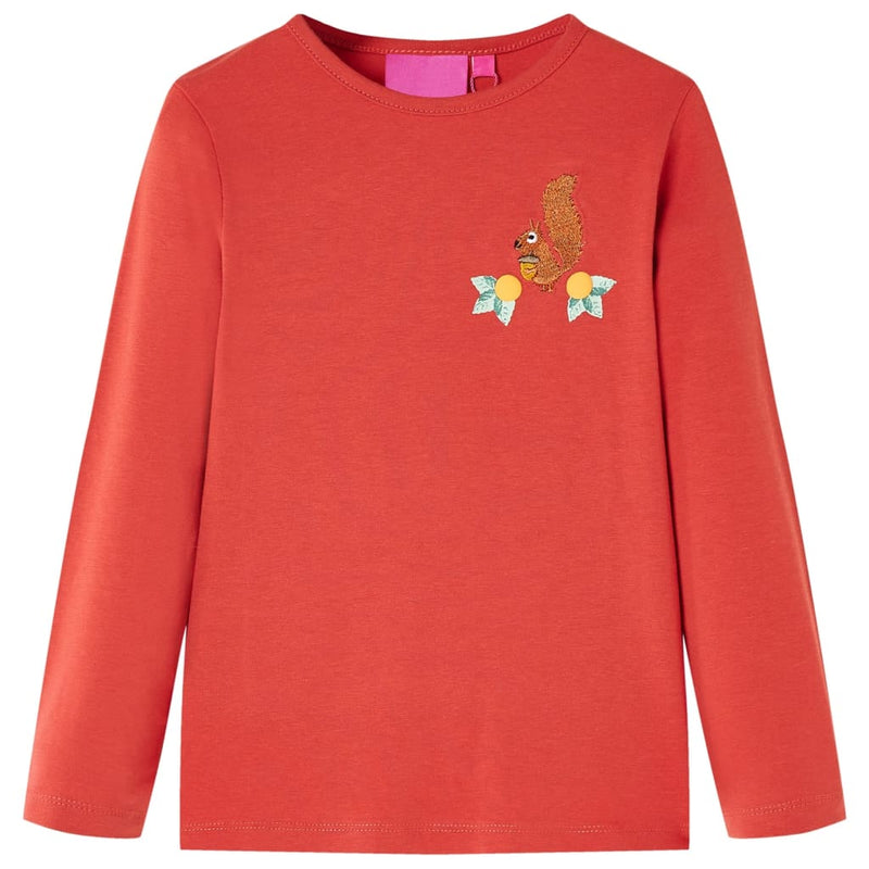 Afbeelding laden in galerijviewer, Vidaxl kindershirt met lange mouwen 140 roodbruin

