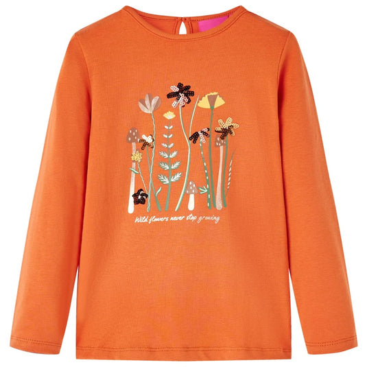 VidaXL Kindershirt met lange mouwen 140 oranjebruin