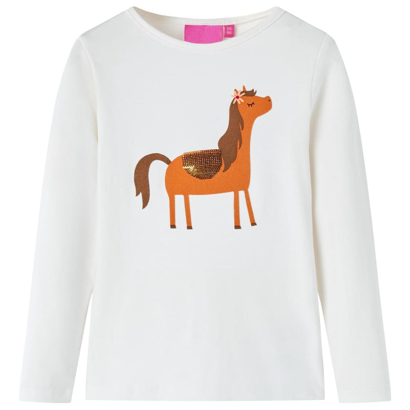 Afbeelding laden in galerijviewer, VidaXL Kindershirt met lange mouwen 140 ecrukleurig
