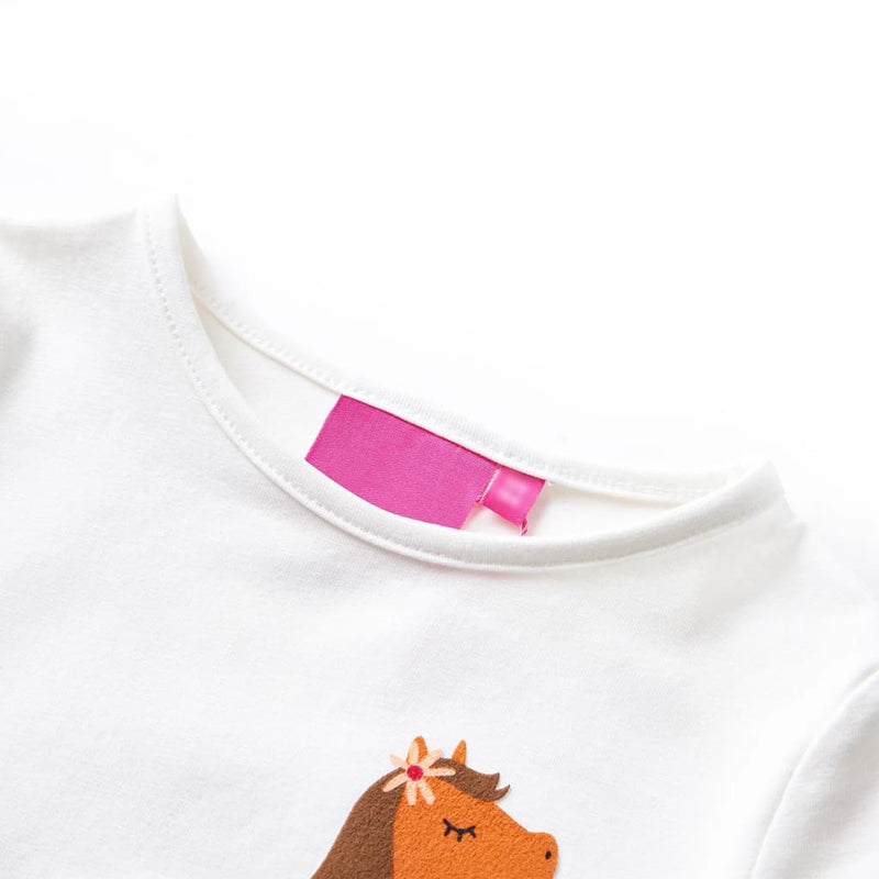 Afbeelding laden in galerijviewer, VidaXL Kindershirt met lange mouwen 140 ecrukleurig
