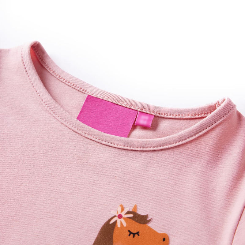 Afbeelding laden in galerijviewer, Vidaxl kindershirt met lange mouwen 92 lichtroze

