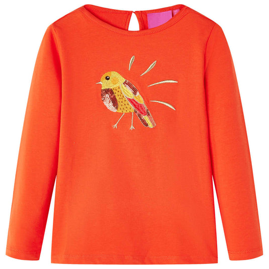 Vidaxl kindershirt met lange mouwen 140 donkeroranje