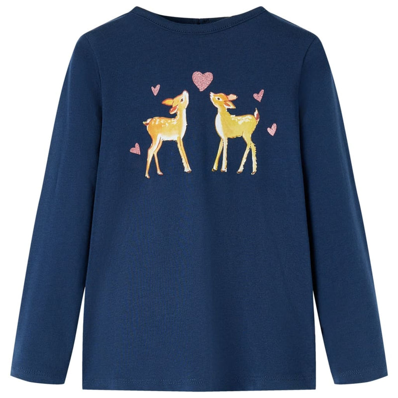 Afbeelding laden in galerijviewer, Vidaxl kindershirt met lange mouwen 140 marineblauw

