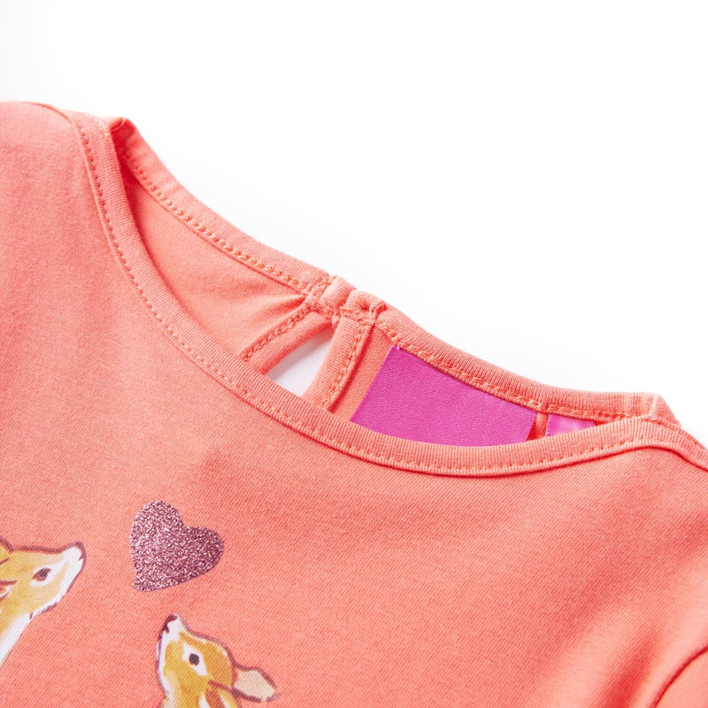Afbeelding laden in galerijviewer, Vidaxl kindershirt met lange mouwen 104 koraalkleurig
