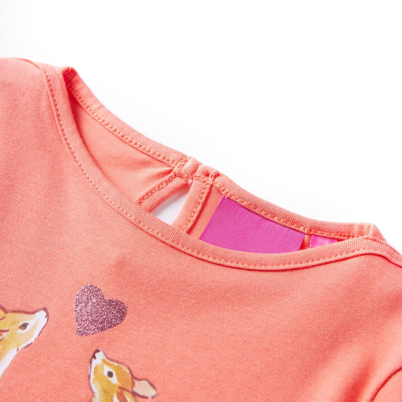Afbeelding laden in galerijviewer, VidaXL Kindershirt met lange mouwen 140 koraalkleurig
