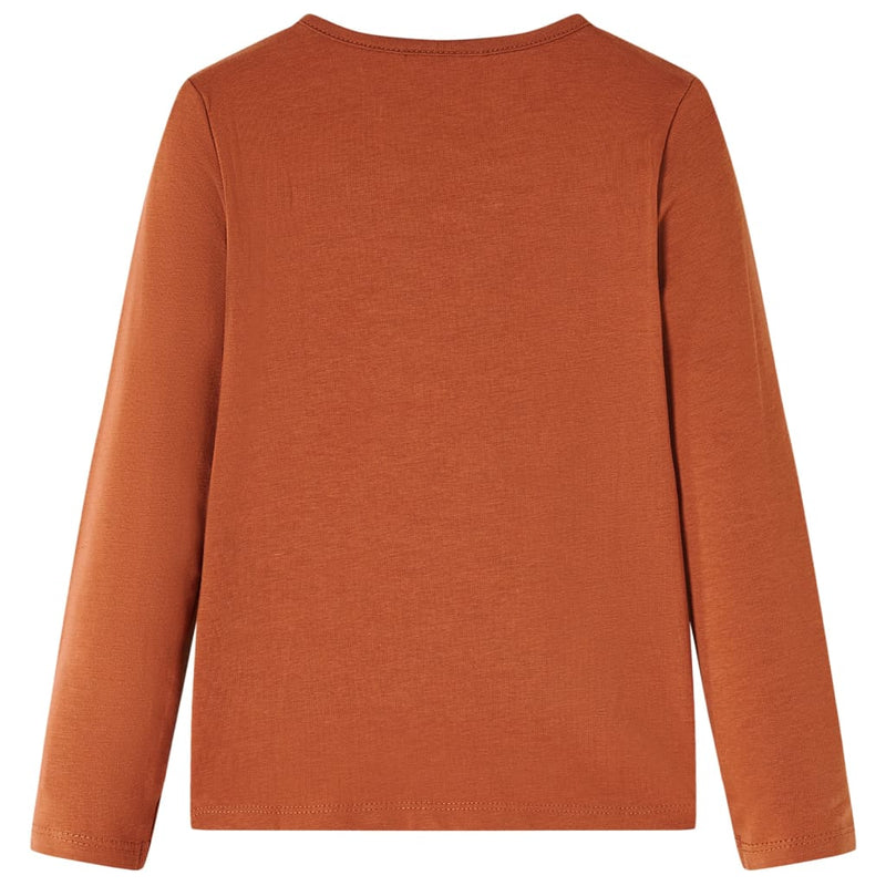 Afbeelding laden in galerijviewer, Vidaxl kindershirt met lange mouwen 128 cognackleurig
