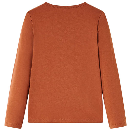 Vidaxl kindershirt met lange mouwen 128 cognackleurig