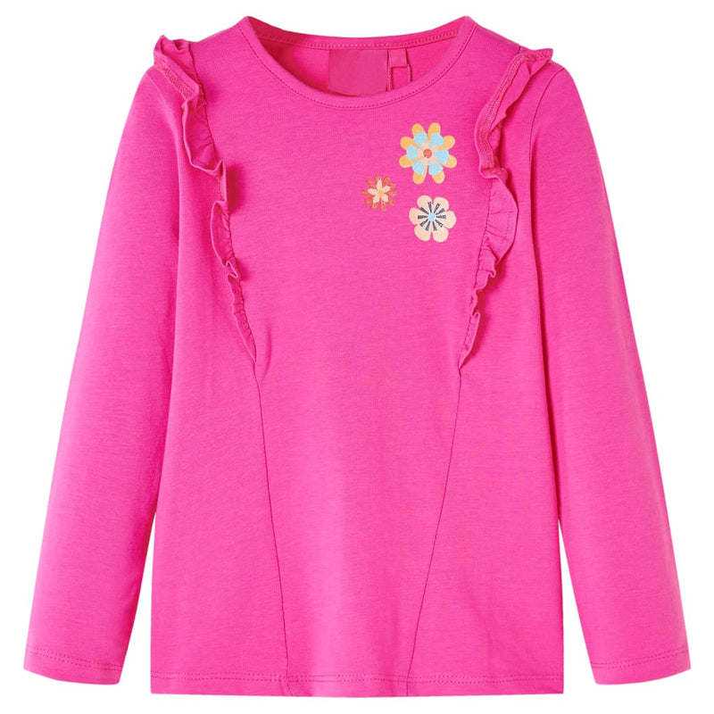 Afbeelding laden in galerijviewer, VidaXL Kindershirt met lange mouwen 140 donkerroze
