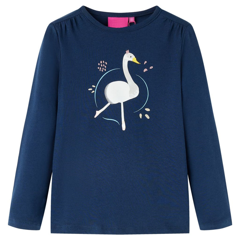 Afbeelding laden in galerijviewer, Vidaxl kindershirt met lange mouwen 140 marineblauw

