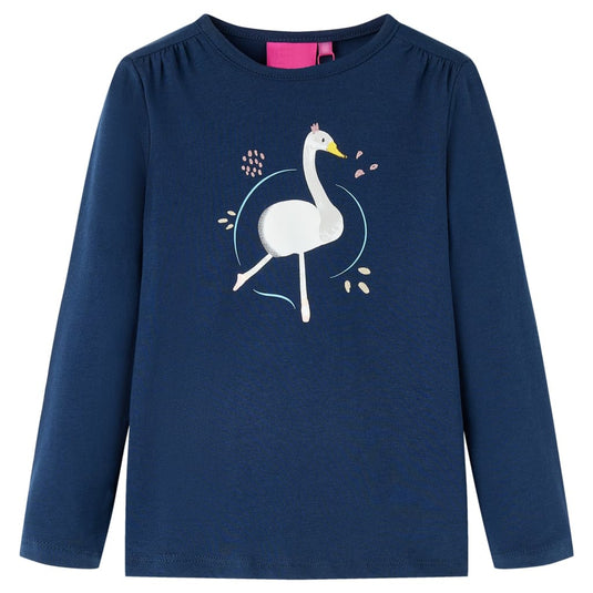 Vidaxl kindershirt met lange mouwen 140 marineblauw