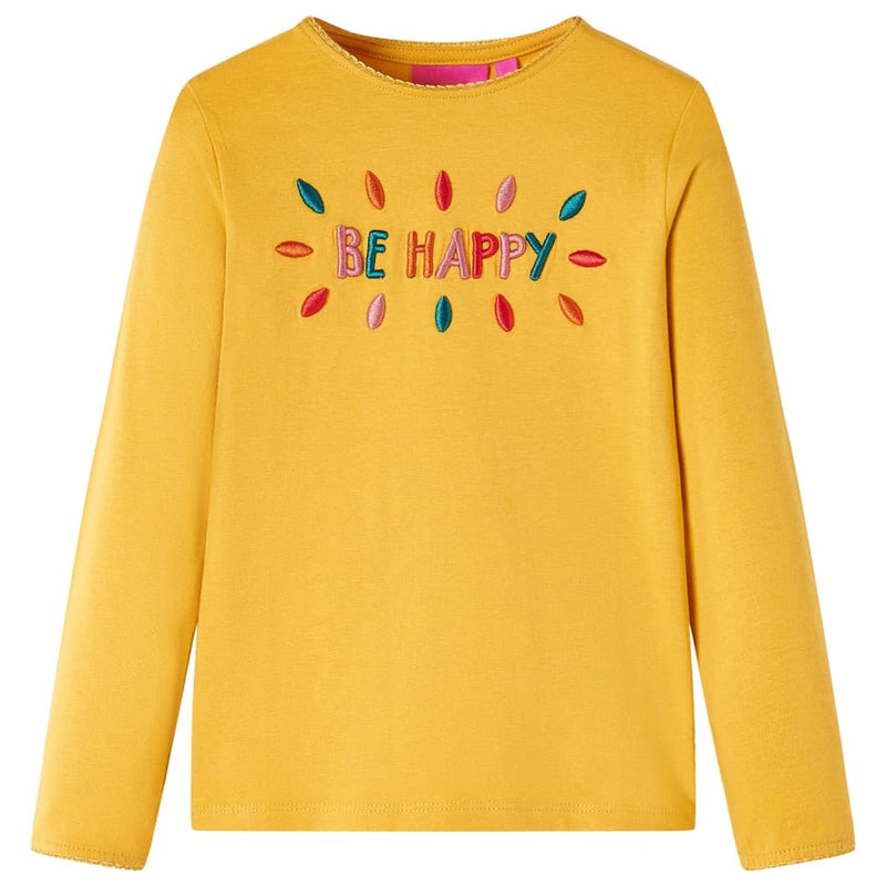 Afbeelding laden in galerijviewer, Vidaxl kindershirt met lange mouwen 116 donkerokerkleurig
