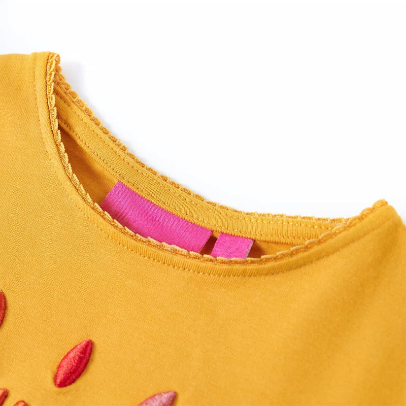Afbeelding laden in galerijviewer, Vidaxl kindershirt met lange mouwen 116 donkerokerkleurig
