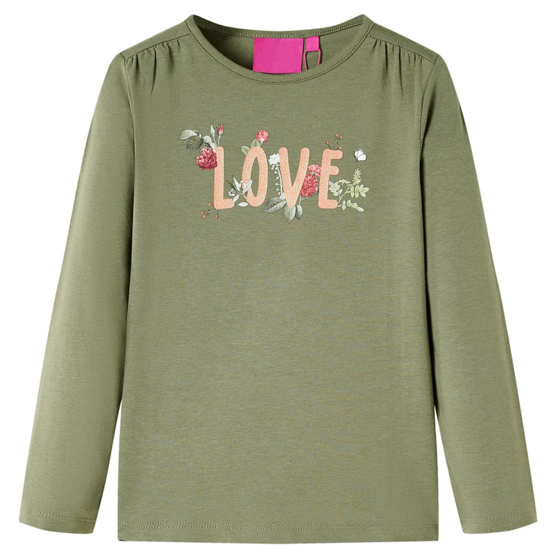Afbeelding laden in galerijviewer, Vidaxl kindershirt met lange mouwen 116 kakikleurig
