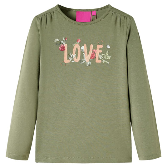 Vidaxl kindershirt met lange mouwen 116 kakikleurig