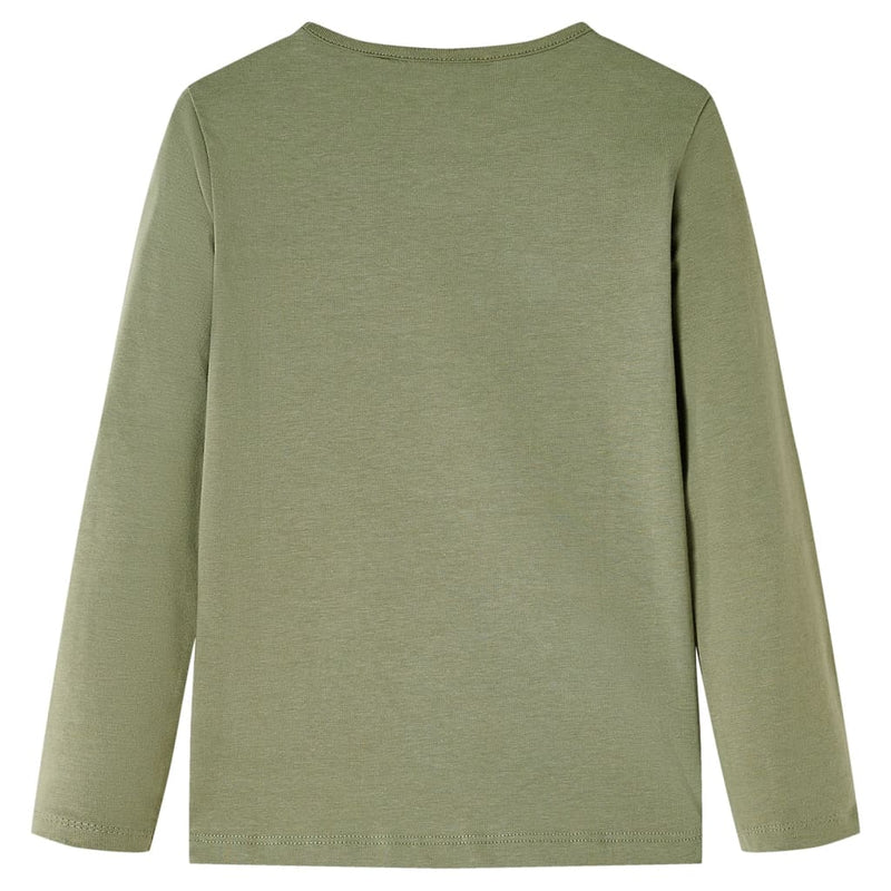 Afbeelding laden in galerijviewer, Vidaxl kindershirt met lange mouwen 116 kakikleurig
