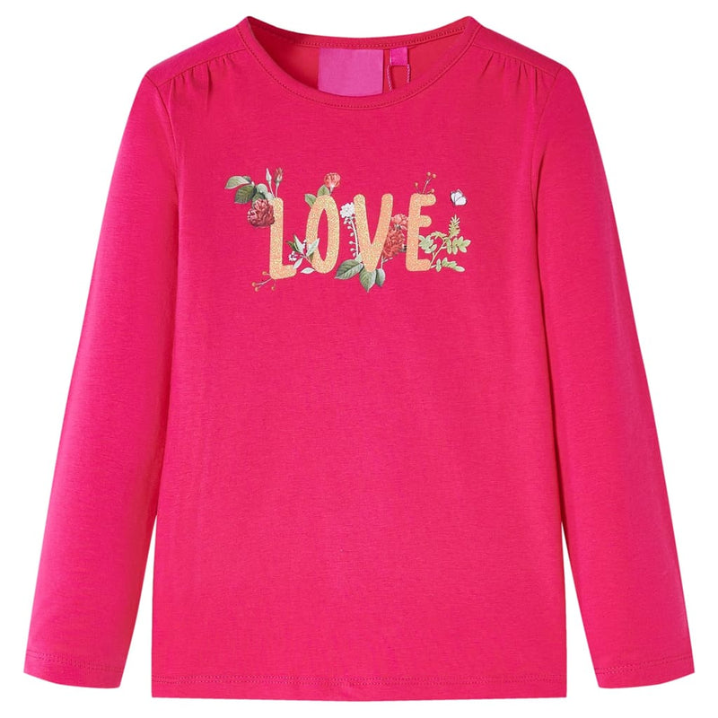 Afbeelding laden in galerijviewer, VidaXL Kindershirt met lange mouwen 140 felroze
