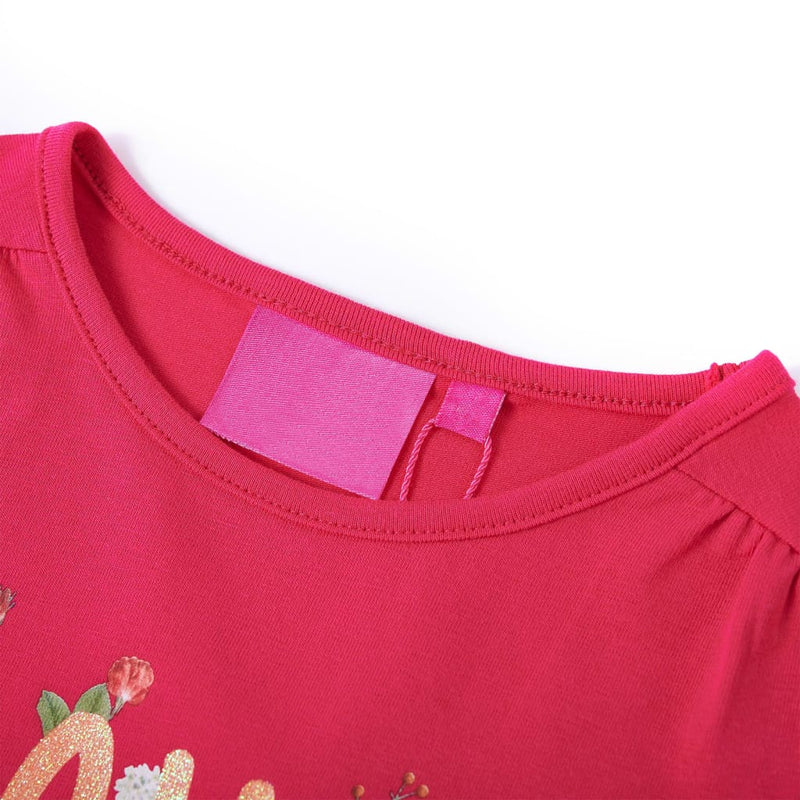 Afbeelding laden in galerijviewer, VidaXL Kindershirt met lange mouwen 140 felroze
