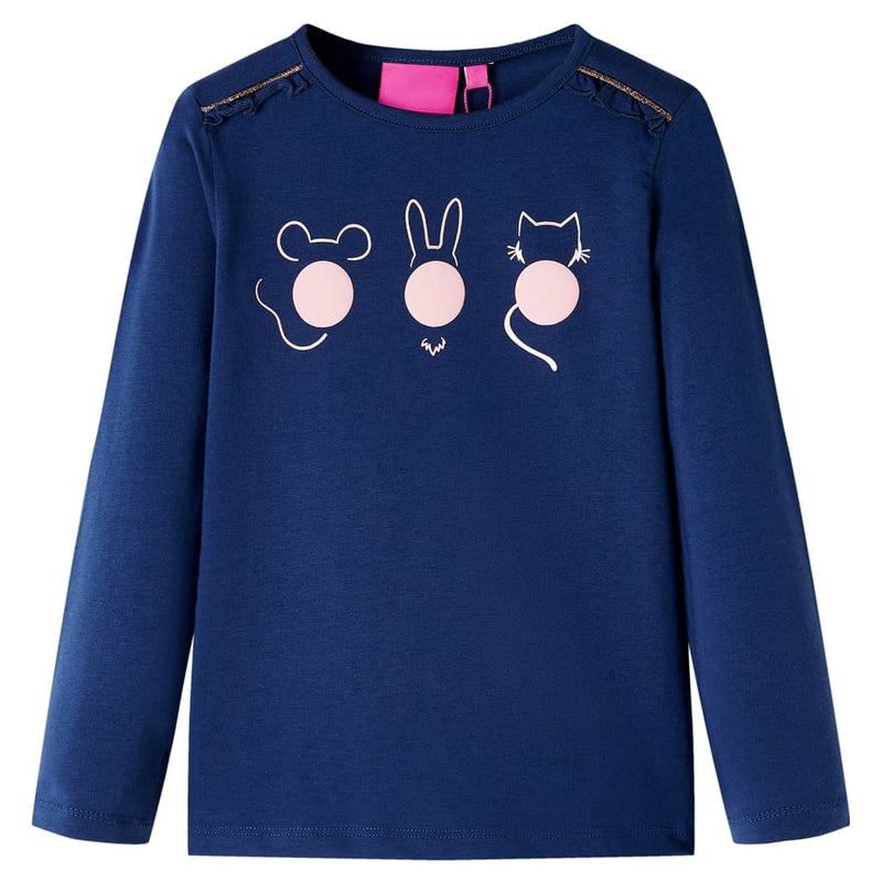 Afbeelding laden in galerijviewer, Vidaxl kindershirt met lange mouwen 140 marineblauw
