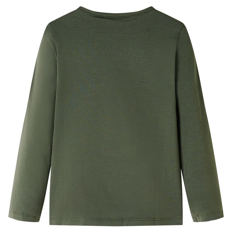 Afbeelding laden in galerijviewer, VidaXL Kindershirt met lange mouwen 116 kakikleurig

