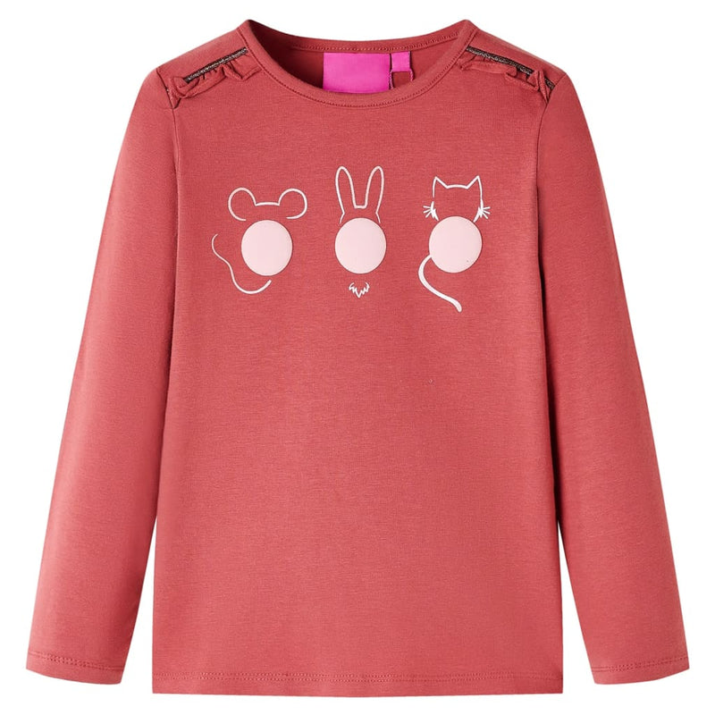 Afbeelding laden in galerijviewer, Vidaxl kindershirt met lange mouwen 140 rozebruin
