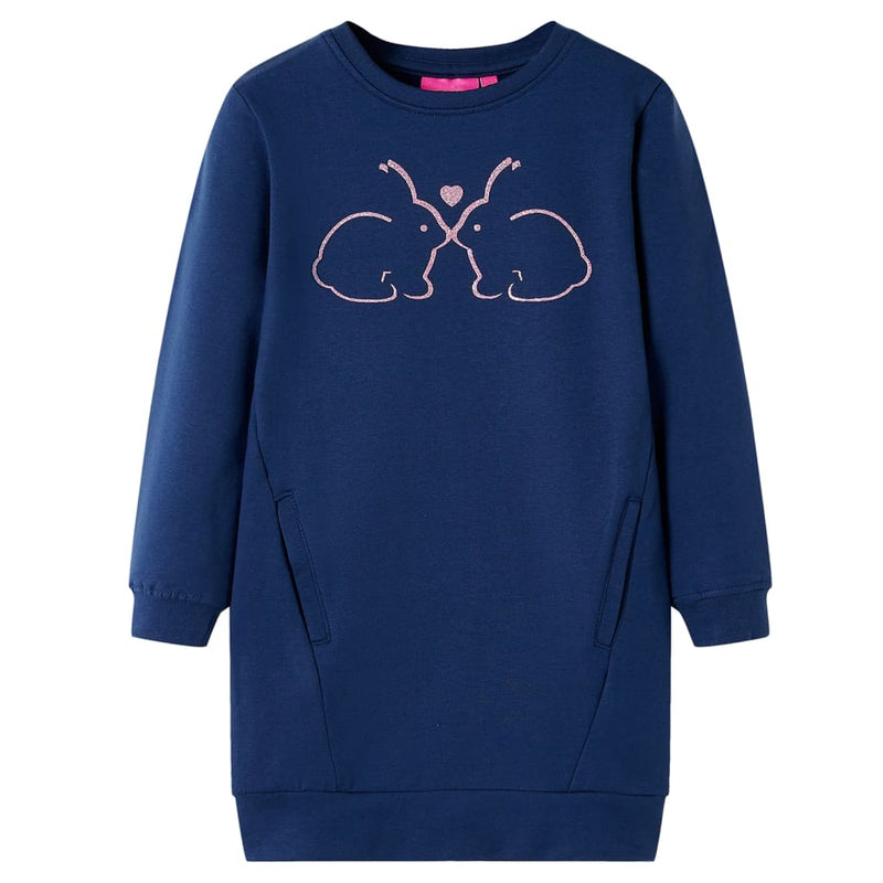 Afbeelding laden in galerijviewer, Vidaxl kinderjurk 116 marineblauw
