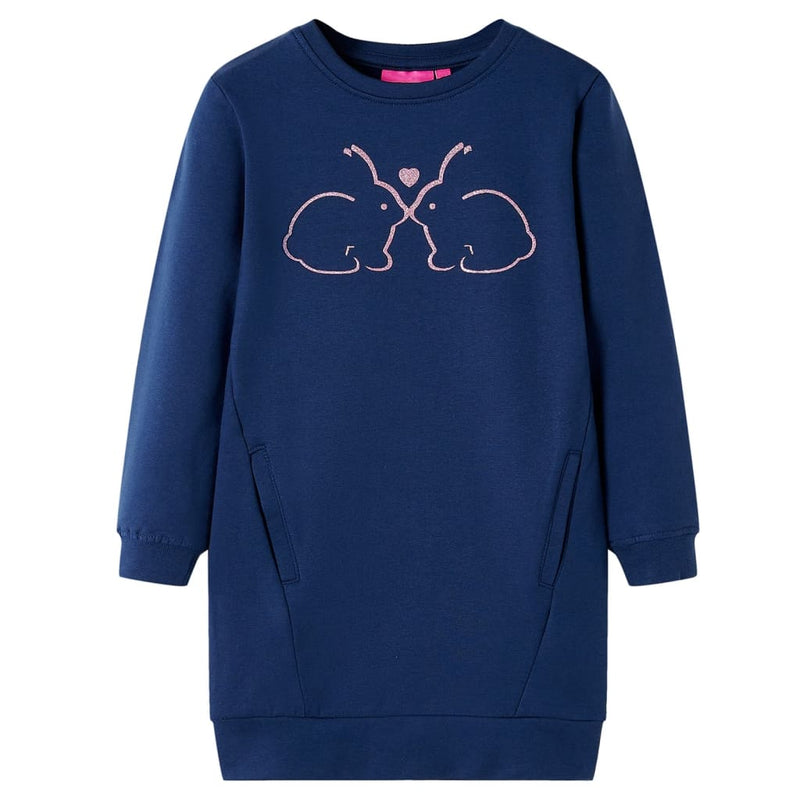 Afbeelding laden in galerijviewer, VidaXL Kinderjurk 140 marineblauw
