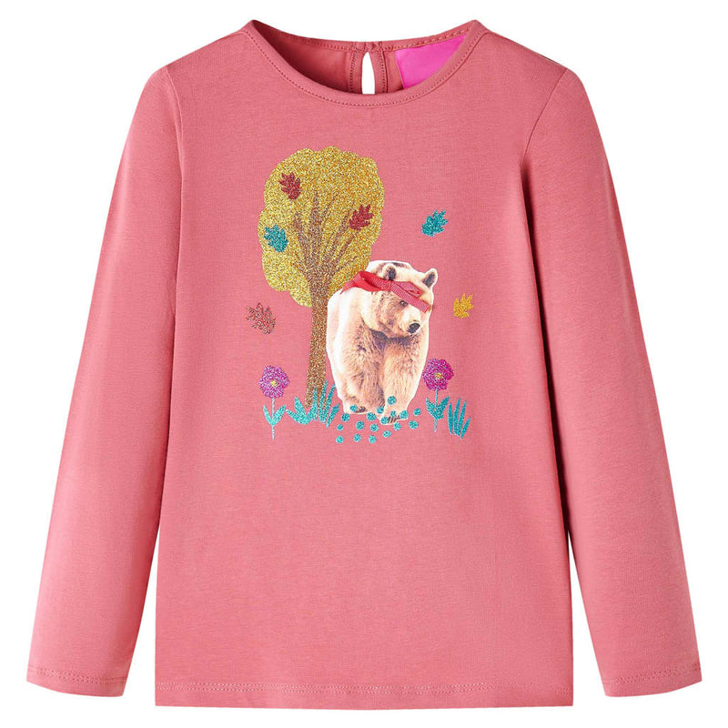 Afbeelding laden in galerijviewer, VidaXL Kindershirt met lange mouwen 92 oudroze
