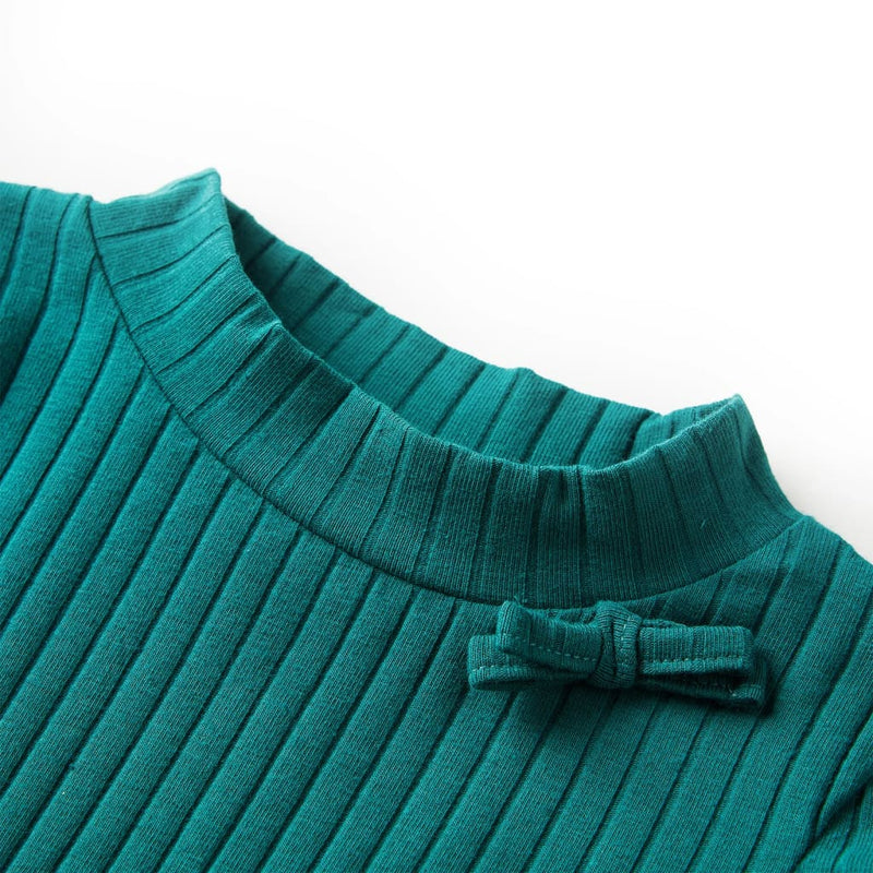 Afbeelding laden in galerijviewer, Vidaxl kindershirt met lange mouwen geribd 104 donkergroen
