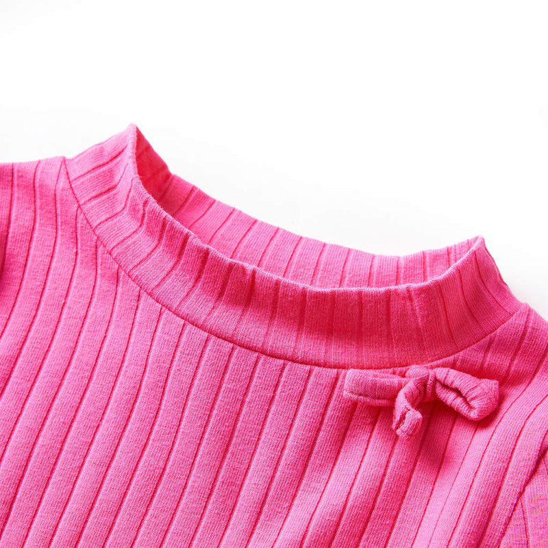 Afbeelding laden in galerijviewer, Vidaxl kindershirt met lange mouwen geribd 128 felroze
