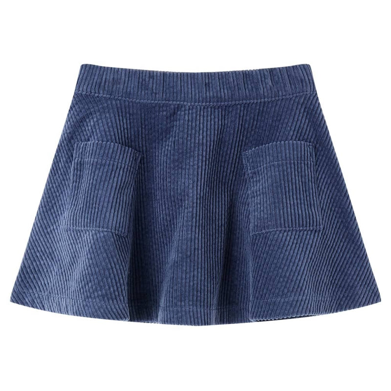 Afbeelding laden in galerijviewer, VidaXL Kinderrok met zakken ribfluweel 128 marineblauw
