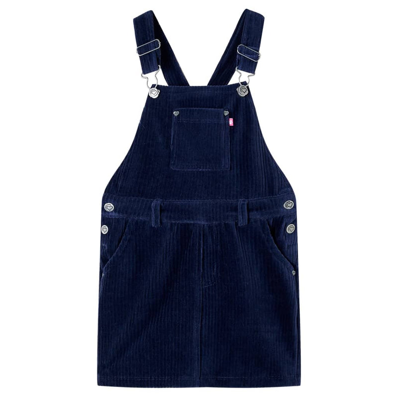 Afbeelding laden in galerijviewer, Vidaxl kindertuinjurk 104 ribfluweel marineblauw
