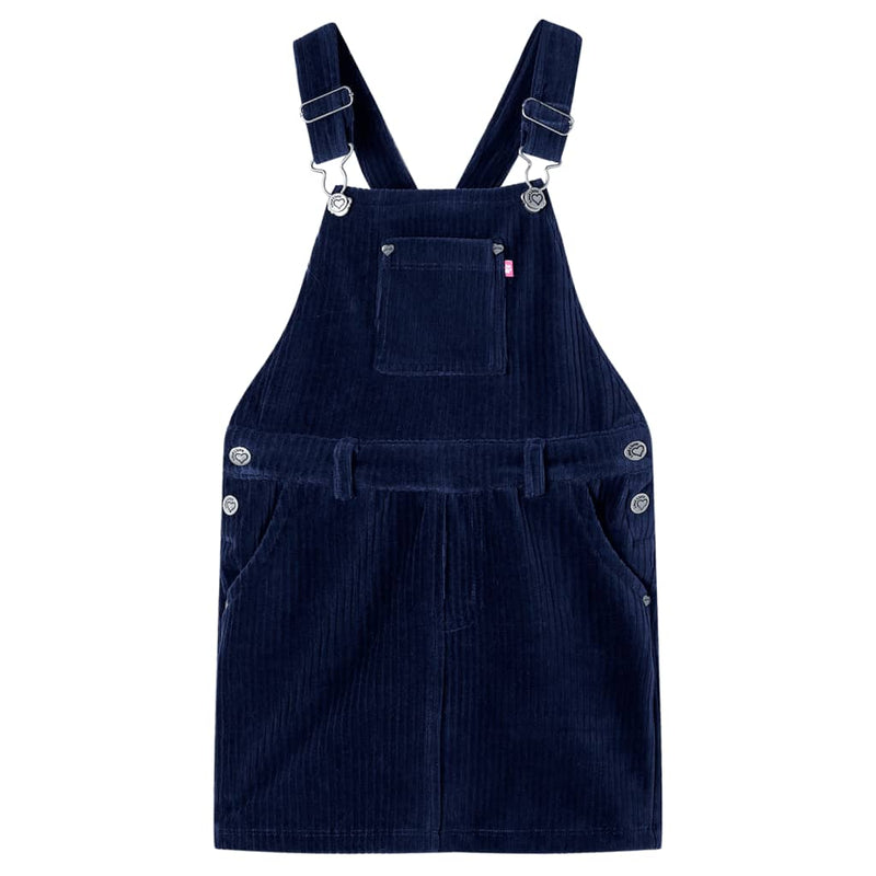 Afbeelding laden in galerijviewer, VidaXL Kindertuinjurk 128 ribfluweel marineblauw
