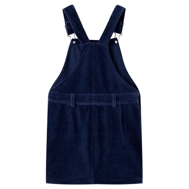 Afbeelding laden in galerijviewer, VidaXL Kindertuinjurk 128 ribfluweel marineblauw
