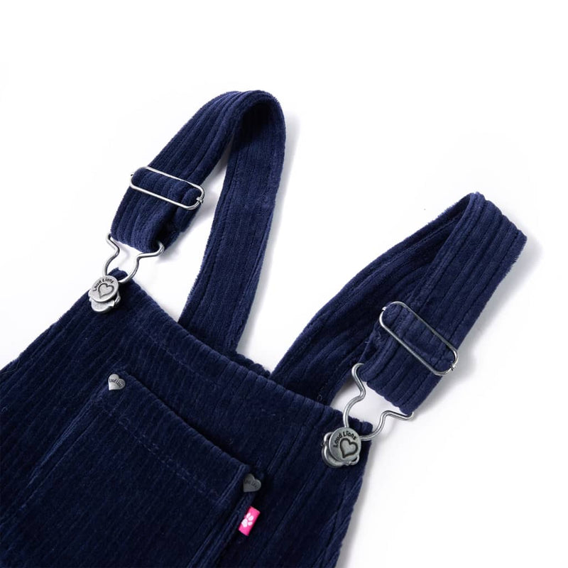 Afbeelding laden in galerijviewer, VidaXL Kindertuinjurk 128 ribfluweel marineblauw
