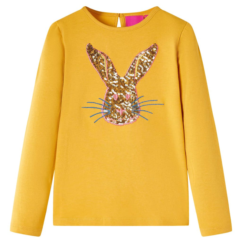 Afbeelding laden in galerijviewer, VidaXL Kindershirt met lange mouwen 140 okerkleurig
