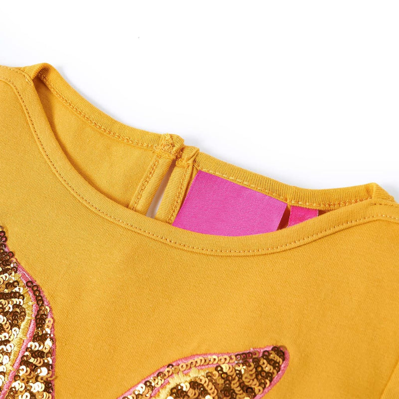 Afbeelding laden in galerijviewer, VidaXL Kindershirt met lange mouwen 140 okerkleurig
