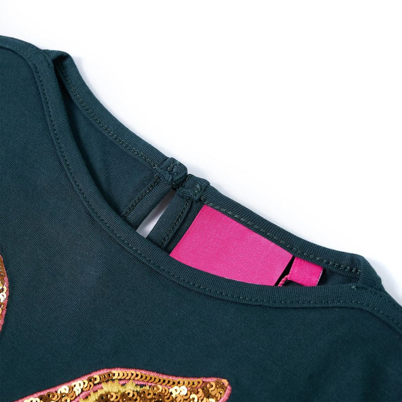 Afbeelding laden in galerijviewer, Vidaxl kindershirt met lange mouwen 116 donkergroen
