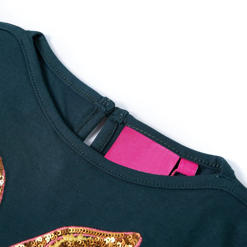 Afbeelding laden in galerijviewer, Vidaxl kindershirt met lange mouwen 128 donkergroen
