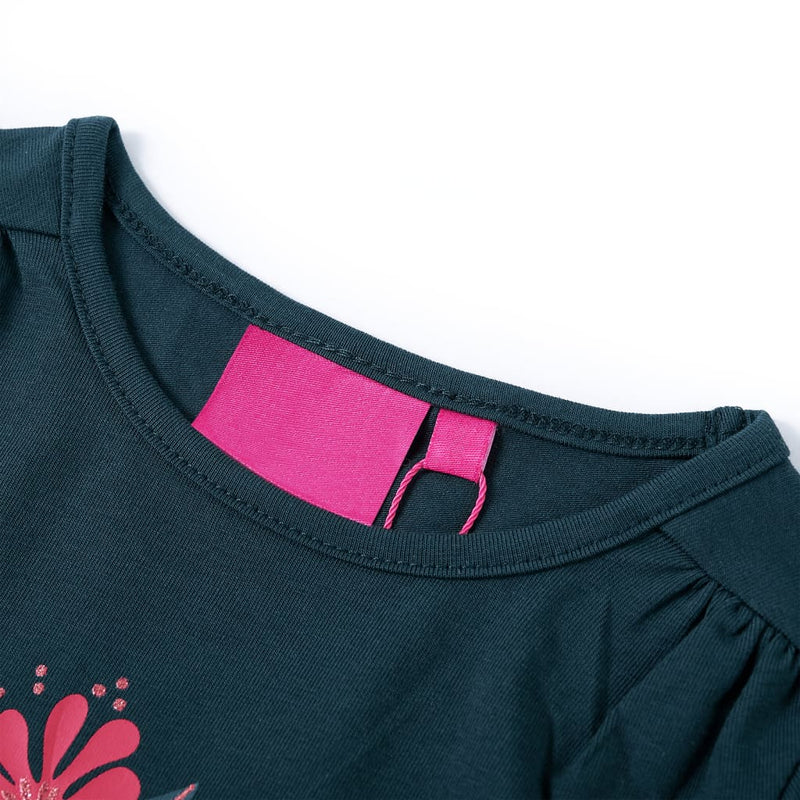 Afbeelding laden in galerijviewer, Vidaxl kindershirt met lange mouwen 104 donkergroen
