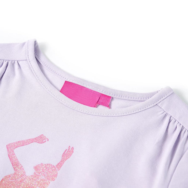Afbeelding laden in galerijviewer, VidaXL Kindershirt met lange mouwen 128 lichtlila
