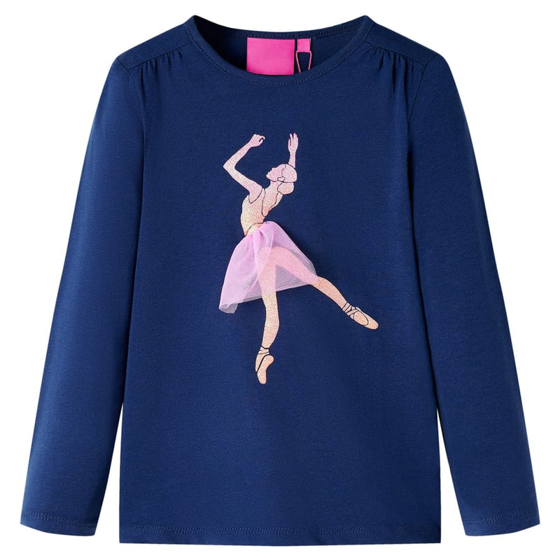 Afbeelding laden in galerijviewer, Vidaxl kindershirt met lange mouwen 116 marineblauw
