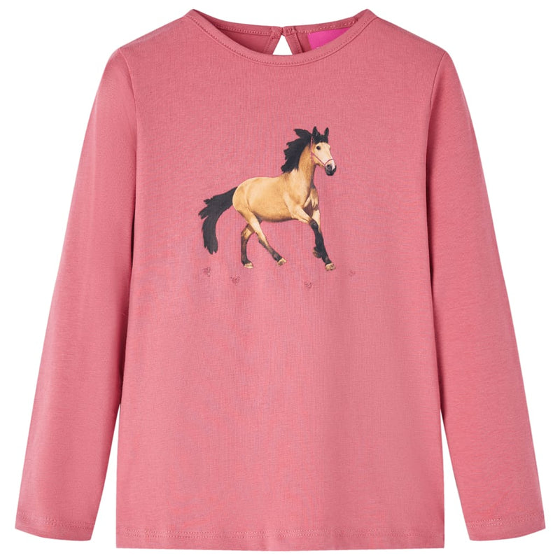 Afbeelding laden in galerijviewer, VidaXL Kindershirt met lange mouwen 140 oudroze
