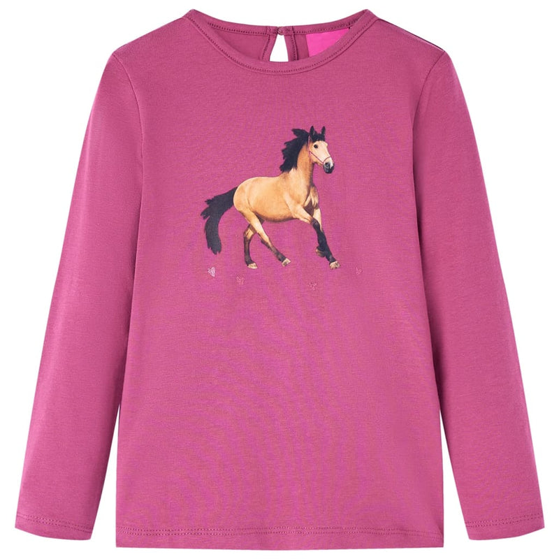 Afbeelding laden in galerijviewer, Vidaxl kindershirt met lange mouwen 140 frambooskleurig
