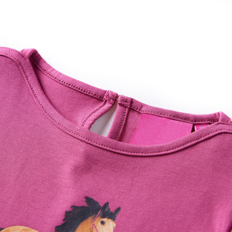 Afbeelding laden in galerijviewer, VidaXL Kindershirt met lange mouwen 128 frambooskleurig
