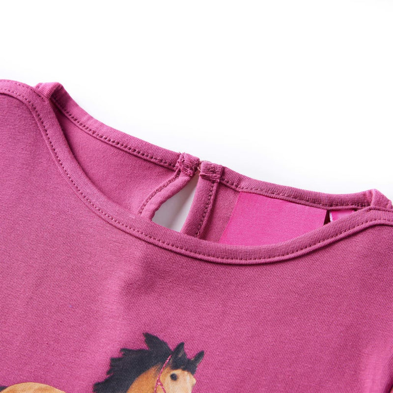 Afbeelding laden in galerijviewer, VidaXL Kindershirt met lange mouwen 140 frambooskleurig

