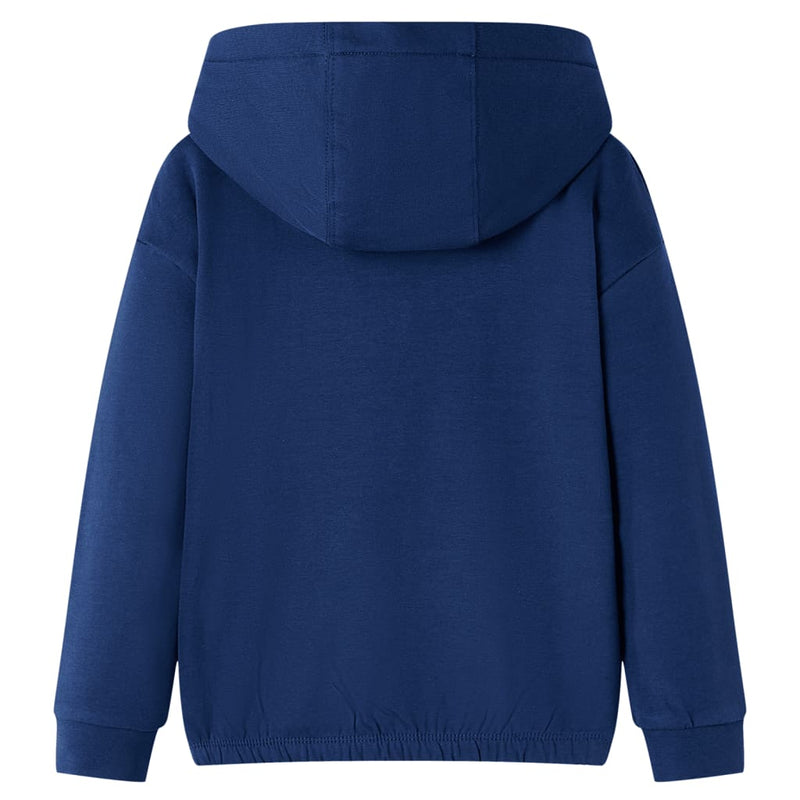 Afbeelding laden in galerijviewer, VidaXL Kindertrui met capuchon 128 marineblauw

