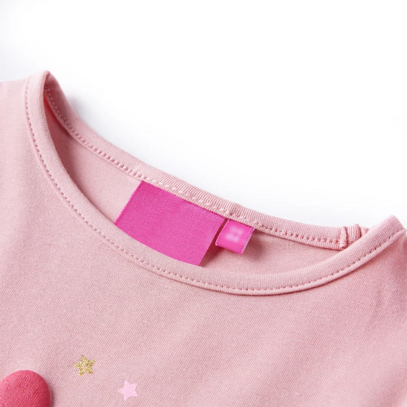 Afbeelding laden in galerijviewer, Vidaxl kindershirt met lange mouwen 128 lichtroze
