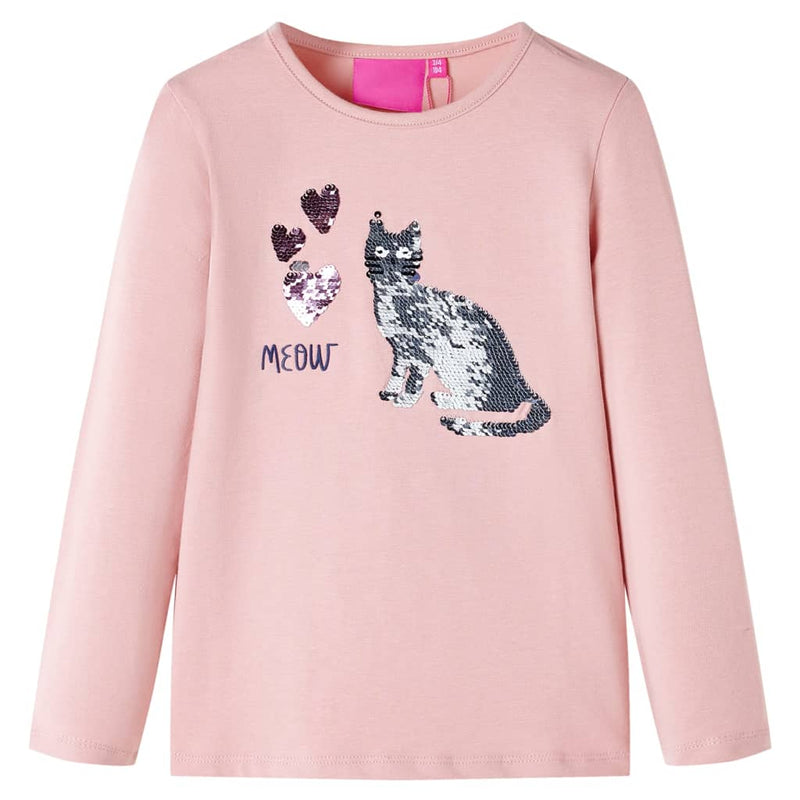 Afbeelding laden in galerijviewer, Vidaxl kindershirt met lange mouwen 128 lichtroze
