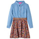 Vidaxl kinderjurk met lange mouwen 116 marineblauw en denimblauw