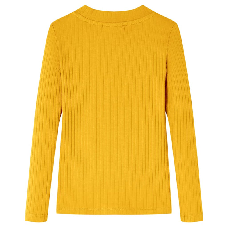 Afbeelding laden in galerijviewer, VidaXL Kindershirt met lange mouwen 140 okerkleurig
